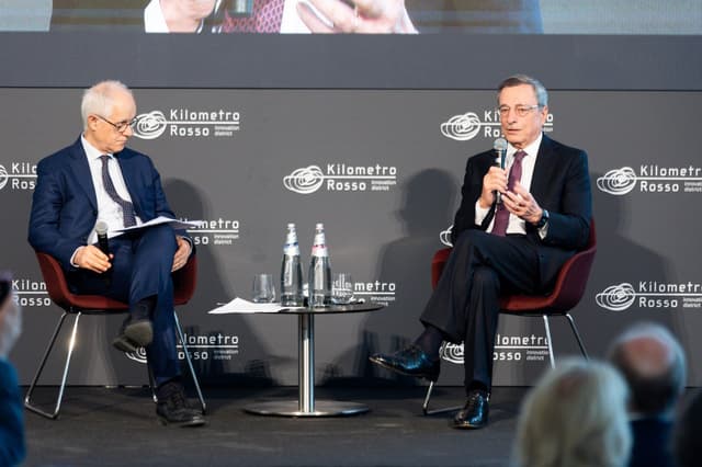 Mario Draghi al Kilometro Rosso: "Per accelerare l’innovazione tecnologica in Ue servono 800 miliardi annui"